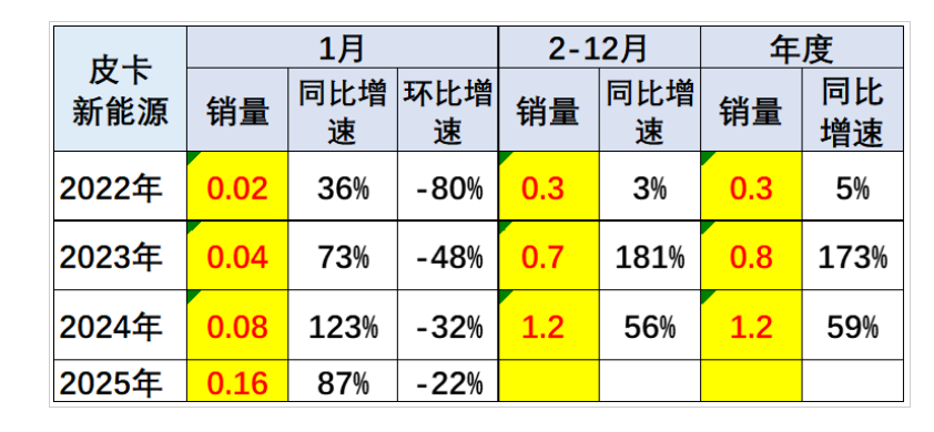 2025年1月皮卡市場數(shù)據(jù)分析 銷量排行榜